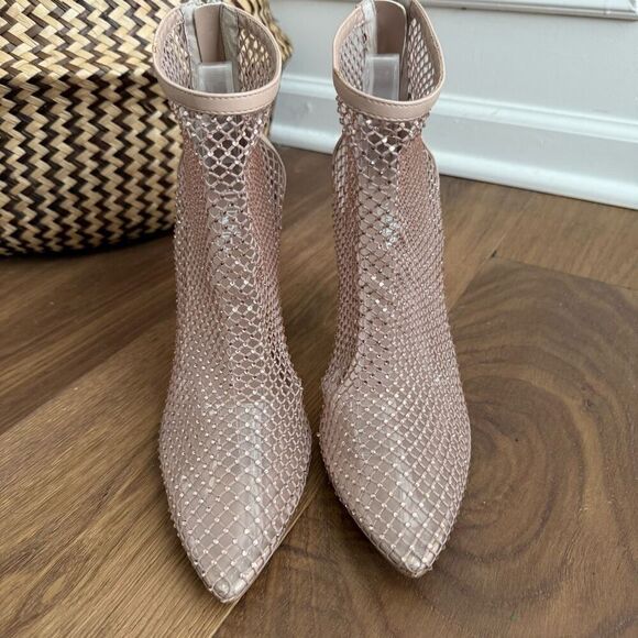 NWOT Charles David AfterHours Blush Rhinestone Stiletto Heels Booties 11 - Picture 3 of 10